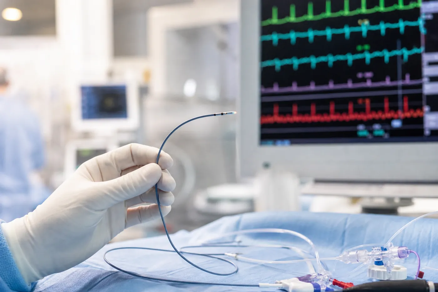 Electrophysiology recording screen showing intracardiac signal tracings during an SVT ablation
